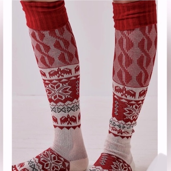 free People Sparrow Over The Knee Socks Sweater Print, 3 Pairs, NWT - Picture 3 of 7